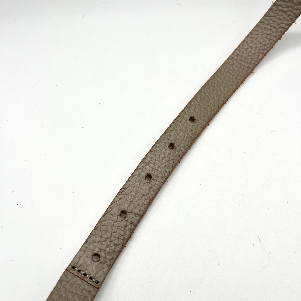 J.Jill Womens Size S Taupe Pebbled Genuine Leather Skinny Belt Pewter Buckle - Picture 4 of 6